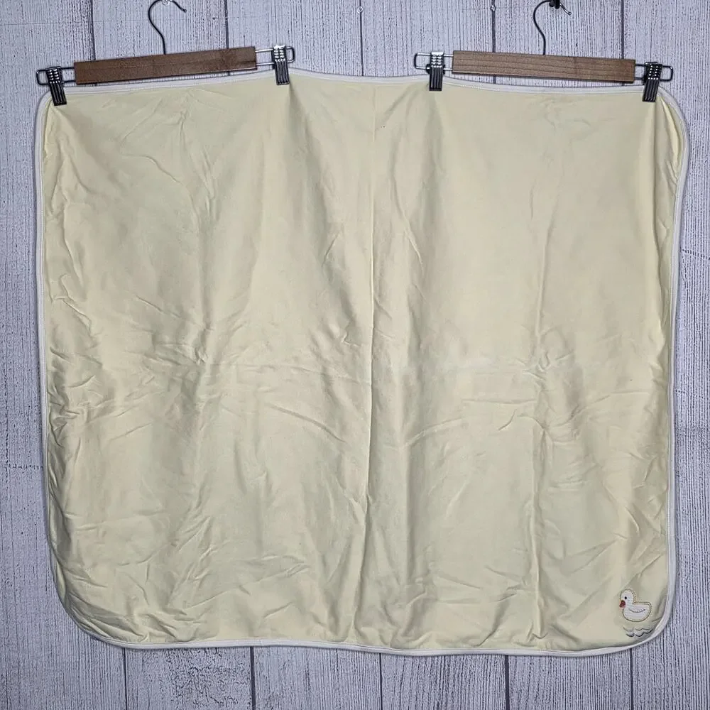 Vintage 2002 Gymboree Duck Baby Blanket Reversible Yellow Nursery